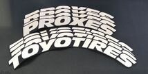 新品★TOYOTIRES（トーヨータイヤ）/タイヤステッカー★３８０×３４ｍｍ（８個セット）★ヤスリ/接着剤付_画像2