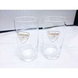 00588 【中古品】レトログラス KIRIN Together Stinng 2個まとめ売り 非売品 ビールグラス タンブラー 食器 アンティーク コップ カップ