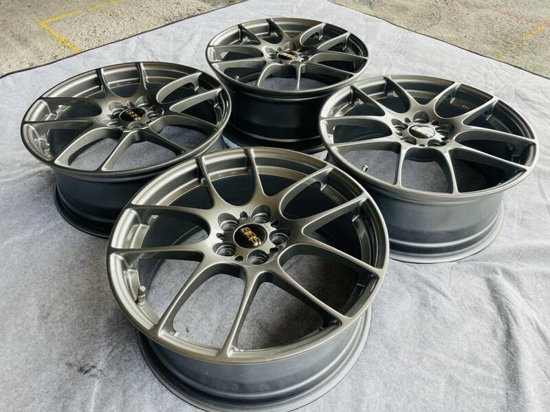 $1円スタート$. ☆BBS RF507 FORGED☆ 鍛造 アルミ 17インチ 7j+48 ハブ57. 5穴　PCD100 ！！ほぼ新品！！