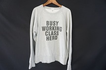 A BATHING APE エイプ スウェットシャツ トレーナー BUSY WORKING CLASS HERO 染み込みプリント グレー Mサイズ_画像1