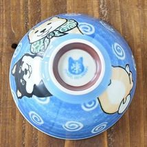 【柴犬】 茶碗 飯碗 [日本製 美濃焼] 　ブルー2個　　_画像2