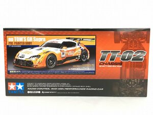 タミヤ 1/10 au TOM’S GR Supra TT-02 シャーシ 電動RC カーシリーズ TAMIYA CHASSIS ラジコン 未検品 ジャンク品 wa◇72