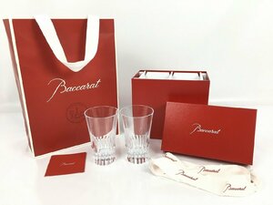 Baccarat バカラ グラス ２点セット 口径約7cm 高さ約10cm 箱付き 紙袋付き 現状品 中古 K9939 wa◇108