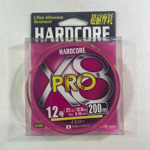 DUEL (デュエル) HARDCORE (ハードコア) PEライン 1.2号 HARDCORE X8 PRO 200m 1.2号 イエロー H3885-Y【新品未使用品】N8306