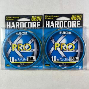 DUEL (デュエル) HARDCORE (ハードコア) PEライン 1号 HARDCORE X4 PRO 150m イエロー H3863-Y2個セット【新品未使用品】N8678