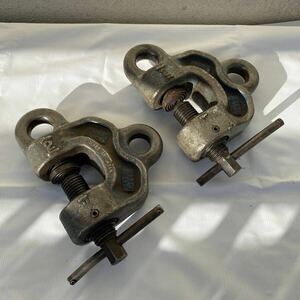 【1円~】EAGLE CLAMP イーグルクランプ 吊り具 2t 2000kg 2個セット 玉掛け DJD-1419 DGB-1950 鉄骨 立て方 