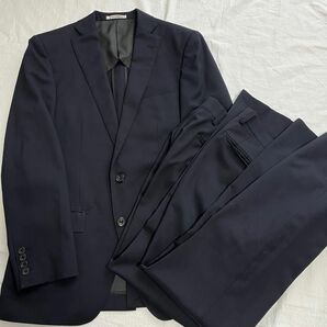LES MUES アオキ リクルートスーツ ビジネススーツ 2パンツ 上下セットアップ メンズ 濃紺 Y6