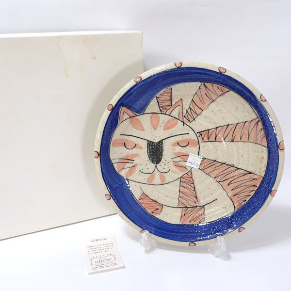★ RYUHO Западная посуда RYUO тарелка с изображением кота, расписанная вручную (0220470990), Западная посуда, тарелка, блюдо, блюдо, факельная пластина