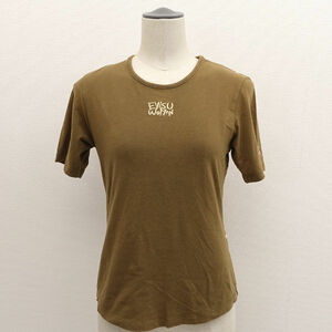 ★ EVIS с коротким рукавом T -Fish Evisu Woman Logo Logo Embroidery Khaki 36 (0220466640)