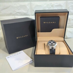 1円～ BVLGARI ブルガリ 高級 腕時計 ディアゴノスポーツ クロノグラフ 自動巻 CH35S シルバー ケース付きの画像2