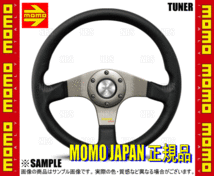 MOMO モモ TUNER チューナー ダークグレイ スポーク 320mm ブラックレザー＆ブラックステッチ ダークグレイスポーク (T-11_画像2