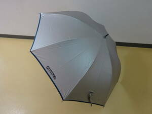 (.-A2-248 )OUT DOOR outdoor long umbrella Jump type silver large size gentleman total length approximately 84cm half diameter approximately 57cm used 