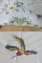 ( せ-A1-1151 )CHINOISERIE MODERN シノワズリーモダン 日傘 手開き式 ホワイト 白 鳥 花 刺繍 全長約83.5cm 半径約45cm 中古_画像5