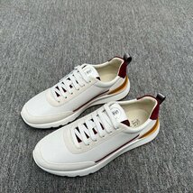 ブルネロクチネリ　BRUNELLO CUCINELLI メンズ　スニーカー　レザー　牛革　靴　シューズ　通気性　39-44　サイズ選択可能_画像1