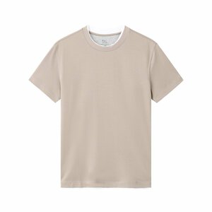 ブルネロクチネリ　BRUNELLO CUCINELLI メンズ　Tシャツ　フェイクレイヤード　丸首　無地　48-56　サイズ選択可能