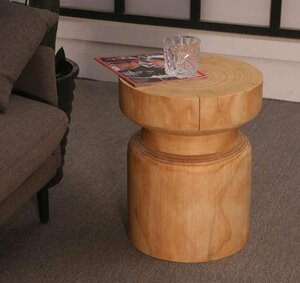 無垢材エッジテーブル、木製ステークコーヒーテーブルクリエイティブログオーナメント
