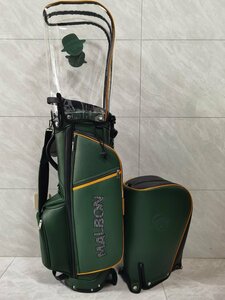 Malbon　ゴルフ　キャディバッグ　マルボン　9インチ　4KG フード2種類付き　golf is life ブラック