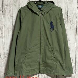 414 POLO RALPH LAUREN ポロラルフローレン ジップアップジャケット フーデットジャケット ビッグポニー sizeL（14-16）の画像1