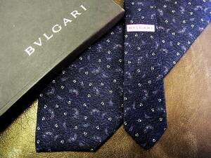 ●bv1386●良品●【BVLGARI】ブルガリ【猛獣・目・足跡】「最高級セッテピエゲ」 ネクタイ