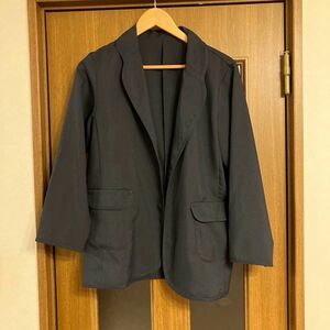 薄手のテーラードジャケット 長袖 黒　レディース　L シワになりにくい素材