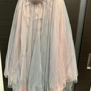 【中古】 スカート チュール レース ロング 春 夏 ふわふわ プリーツ ピンク