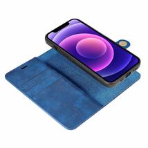 iPhone 13 mini レザーケース アイフォン13 ミニ　ケース iPhone13 mini カバー　カード収納　取り外し可能　手帳型　blue_画像7
