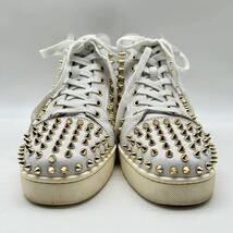 1円 【極美品】 Christian Louboutin クリスチャンルブタン メンズ スニーカー ハイカット 靴 ルイス ゴールドスパイク スタッズ 41 26cm位_画像4