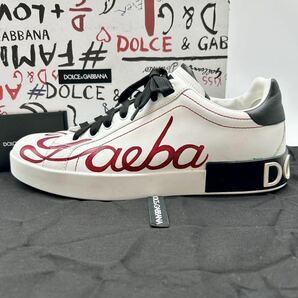 1円 【極美品】 DOLCE&GABBANA ドルチェアンドガッバーナ 【幻の逸品】 メンズ スニーカー ローカット シューズ 靴 ワッペン ロゴ ペイントの画像1