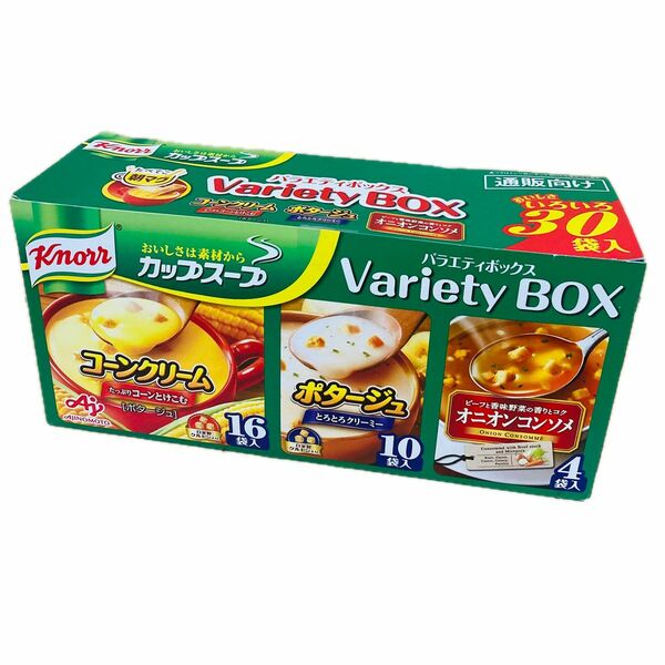 クノール カップスープ バラエティボックス 30袋入（コーン16袋・ポタージュ10袋・オニオン4袋）