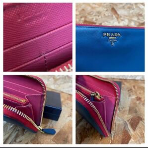 ☆1円スタート☆中古美品☆送料込み☆PRADA 長財布 サフィアーノ レザー ラウンドファスナー長財布 プラダ バイカラーの画像7