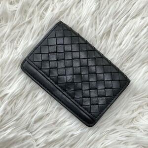 Bottega Veneta Card Case держатель визитной карточки Intercciato Black Leather