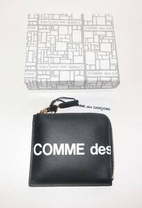  Comme des Garcons huge logo black coin case L character purse wallet SA3100HL