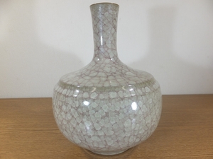 *[ genuine work guarantee ] old river profit man original work rice color . vase Kyoyaki Japan industrial arts . regular member profit Song kiln Shimizu . collector discharge goods ( old river ..) Kyoto 