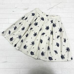 1415◎ L'EST ROSE レストローズ パンツ ボトムス スカート フレア カジュアル 総柄 ネイビー ベージュ レディースM