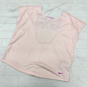 1417◎ NIKE PRO DRI FIT ナイキ プロ ドライフィット トップス スポーツ ウェア カットソー ノースリーブ ライトピンク レディースS