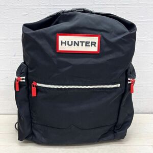 1425◎ HUNTER ハンター バッグ 鞄 リュックサック バックパック ワンポイント ロゴ カジュアル ブラック レディース