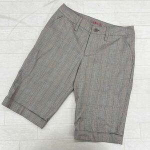 1427* PINK HOUSE Pink House pants bottoms trousers slacks Short half check gray lady's M