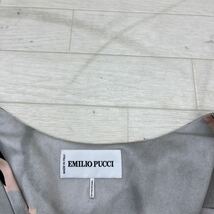 1422◎ イタリア製 EMILIO PUCCI エミリオ プッチ トップス ワンピース ドレス 長袖 カジュアル 総柄 グレー レディースITL44_画像4