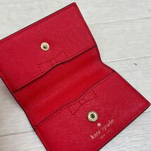 1428◎ kate spade NEW YORK ケイトスペード　小物 ファッション カードケース 名刺入れ ボタン レッド レディース_画像5