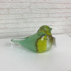 鳥の置物　琉璃ガラス