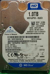 240418 WD 2.5インチ SATA 1TB HDD WD10JPVX-08JC3T5