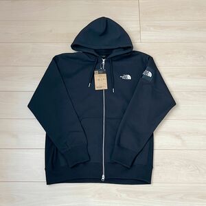 THE NORTH FACE ノースフェイス　フルジップ　スクエアロゴフーディー パーカー　裏起毛　ブラック