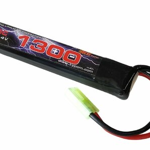 Kypom S電動ガン 7.4V 1300mAh 25C50C リポミニタミヤ コネクター 電動ガン エアガン リポ リチウムポリマー バッテリー ★の画像1