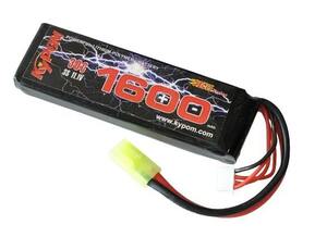 no2 Kypom S電動ガン 11.1V 1600mAh 30C60C リポミニタミヤ コネクター 電動ガン エアガン リポ リチウムポリマー バッテリー　★