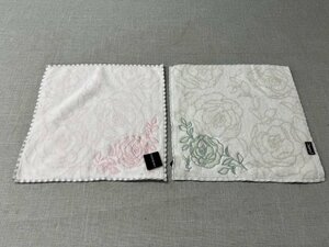 【未使用品】YvesSaintLaurent イヴサンローラン タオル地ハンカチ2枚セット 日本製　綿100％ (管理番号：049102)