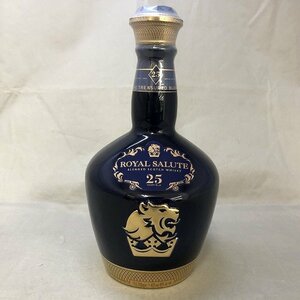 【未開栓】ROYAL SALUTE(ロイヤルサルート) 25年 スコッチウイスキー 青 陶器ボトル (管理番号：046123)