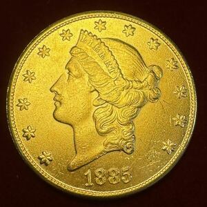 アメリカ 硬貨 古銭 自由の女神 1885年 ハクトウワシ 13の星 独立十三州 盾 オリーブの枝 コイン 金貨 外国古銭 海外硬貨 