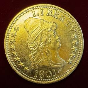 アメリカ 硬貨 古銭 自由の女神 1801年 ハクトウワシ 雲と13の星 独立十三州 盾 矢 オリーブの枝 コイン 金貨 外国古銭 海外硬貨 