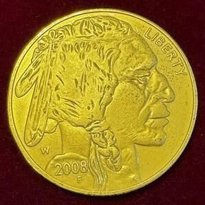 アメリカ 硬貨 古銭 アメリカン・インディアン 2008年 セントラルパーク動物園 水牛 ブラックダイヤモンド コイン 「レプリカ」の画像2