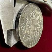 ドイツ バイエルン州 硬貨 古銭 1845年 ルートヴィヒ1世 二人の孫の誕生記念 女性 ライオン クラウン コイン 銀貨 外国古銭 海外硬貨 _画像3